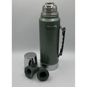 Vtg Stanley Aladdin Steel Thermos 1 Quart A-944DH Vacuum Bottle‎ 1987 Green